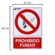 Cartel Prohibido Fumar 21 x 30 (Alt) cm.