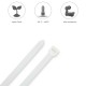 Brida Nylon 100%. Color Blanco / Natural 9,0 x 780 mm. 100 Piezas. Abrazadera Plastico, Organizador Cables, Alta Resistencia