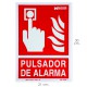 Cartel / Señal Fluorescente Pulsador Alarma 21x 30 (Alt.) cm.