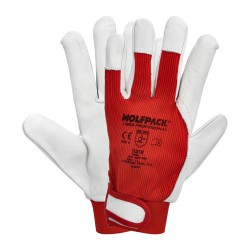 Guantes Piel / Lona Con Velcro. Con Colgador 8" Guantes De Trabajo, Guantes De Protección (Par)