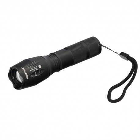 Linterna LED De Mano Aluminio A Pilas (3 AAA) 300 Lumenes 5 Watt. Con Zoom