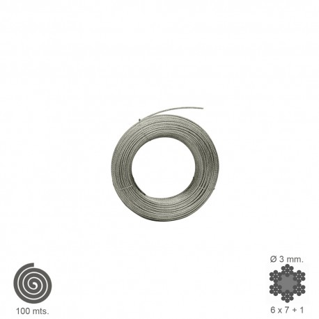 Cable Galvanizado   3 mm. (Rollo 100 Metros) No Elevacion