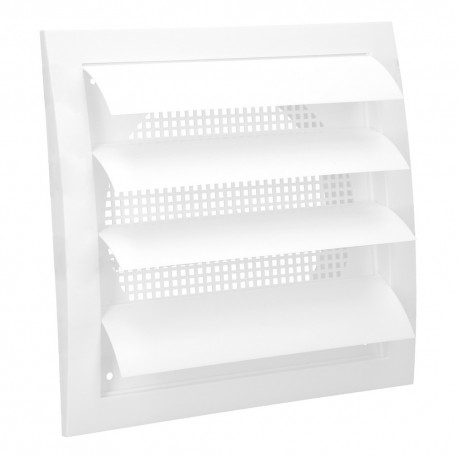 Rejilla De Plastico Con Malla Posterior Y Lamas Movibles 20x20 cm