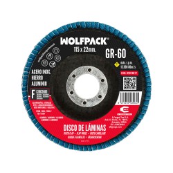 Disco Laminas Lija Circonio Inox - Plus 115x22 mm. Grano 60