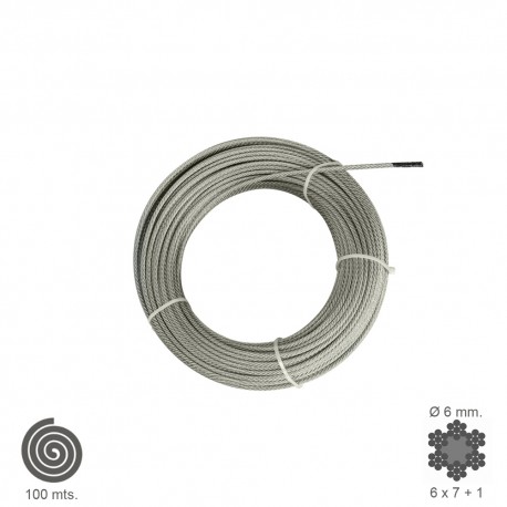 Cable Galvanizado   6 mm. (Rollo 100 Metros) No Elevacion