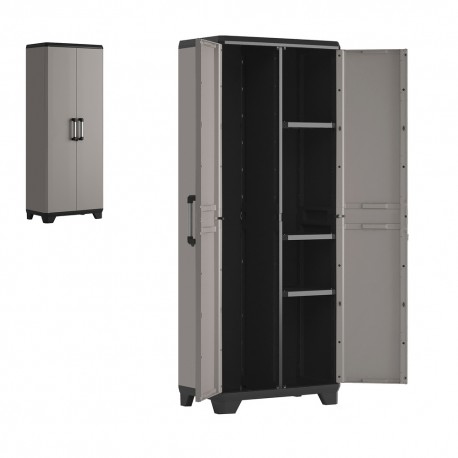 Armario Resina 68 x 39 x 173 cm. Con Porta Escoba Alto