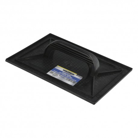 Talocha Plastico 34x23 cm. Mango Redondo Negro Con Alveolos